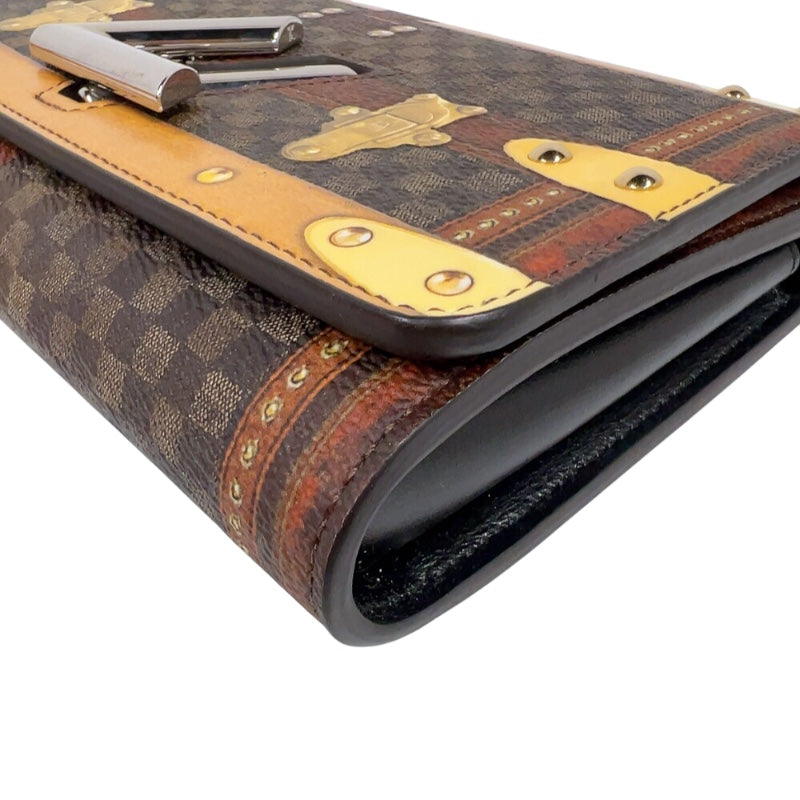 ルイ・ヴィトン LOUIS VUITTON ポルトフォイユ・ツイストチェーン　トランスフォームド M63594 ブラウン　シルバー金具 PVC レディース ショルダーバッグ