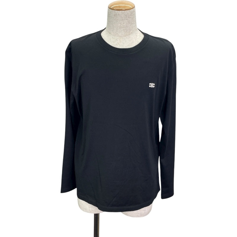 セリーヌ CELINE トリオンフ刺繍長袖Tシャツ RX017507Z ブラック コットン メンズ 長袖Ｔシャツ