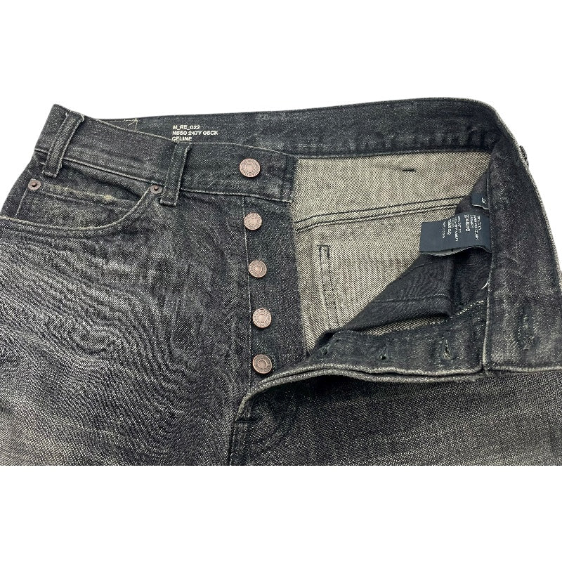 セリーヌ CELINE ウェスリーブラックデストロイドデニムパンツ 2N850247Y グレー デニム メンズ デニムパンツ