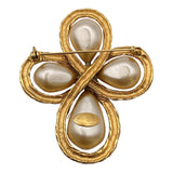 シャネル CHANEL 94A　ココマーククロスパールブローチ ゴールド GP レディース ブローチ