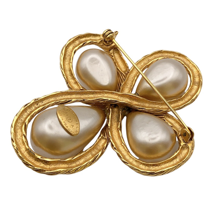 シャネル CHANEL 94A　ココマーククロスパールブローチ ゴールド GP レディース ブローチ