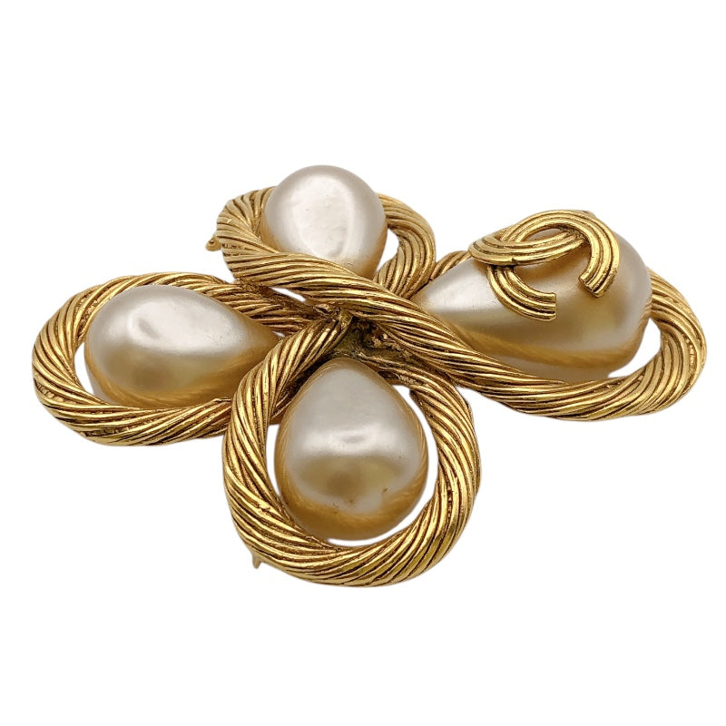 シャネル CHANEL 94A　ココマーククロスパールブローチ ゴールド GP レディース ブローチ