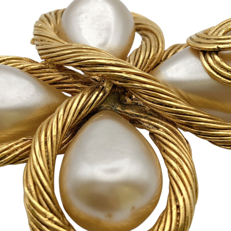 シャネル CHANEL 94A　ココマーククロスパールブローチ ゴールド GP レディース ブローチ