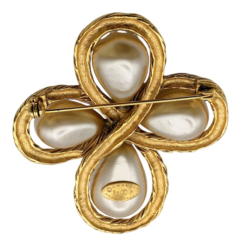 シャネル CHANEL 94A　ココマーククロスパールブローチ ゴールド GP レディース ブローチ