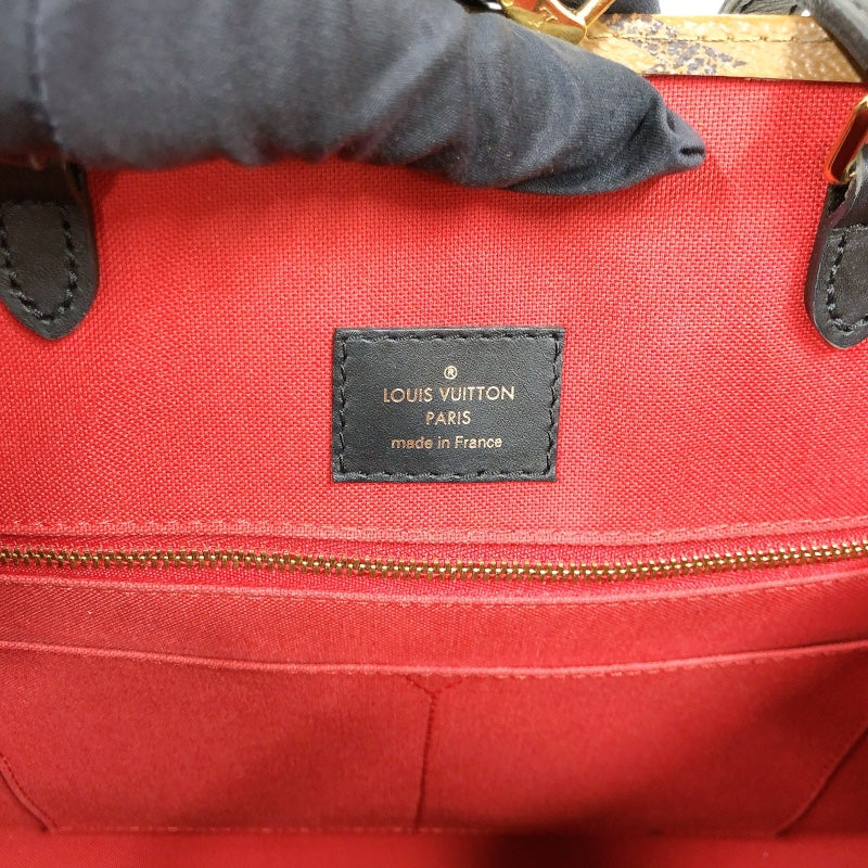 ルイ・ヴィトン LOUIS VUITTON オンザゴーMM M45321 ブラウン　ゴールド金具 モノグラム・リバース レディース ハンドバッグ