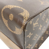 ルイ・ヴィトン LOUIS VUITTON オンザゴーMM M45321 ブラウン　ゴールド金具 モノグラム・リバース レディース ハンドバッグ