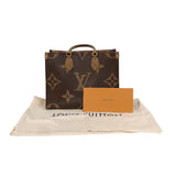 ルイ・ヴィトン LOUIS VUITTON オンザゴーMM M45321 ブラウン　ゴールド金具 モノグラム・リバース レディース ハンドバッグ