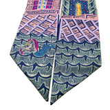 エルメス HERMES ツイリー　SUPER　SILK　QUEST 紫/緑/青 シルク100％ レディース スカーフ