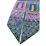 エルメス HERMES ツイリー　SUPER　SILK　QUEST 紫/緑/青 シルク100％ レディース スカーフ