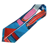 エルメス HERMES ツイリー Extrives Parisielu ブルー シルク100％ レディース スカーフ