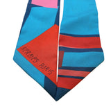 エルメス HERMES ツイリー Extrives Parisielu ブルー シルク100％ レディース スカーフ