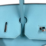 エルメス HERMES バーキン35 T刻印　(2015年製) ブルーアトール　シルバー金具 ヴォーエプソン レディース ハンドバッグ