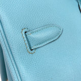 エルメス HERMES バーキン35 T刻印　(2015年製) ブルーアトール　シルバー金具 ヴォーエプソン レディース ハンドバッグ