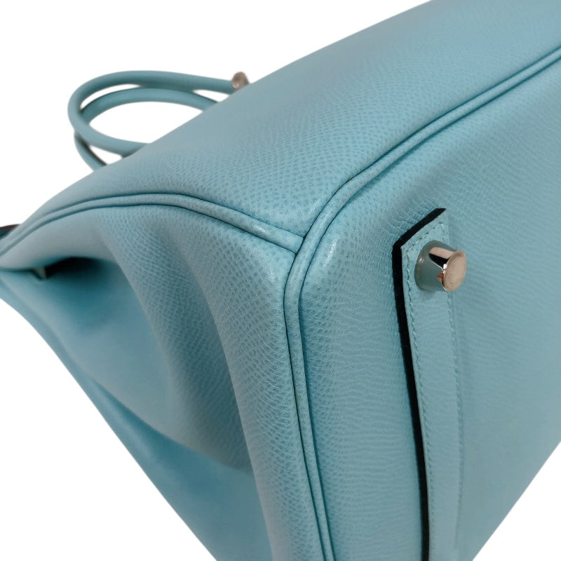 エルメス HERMES バーキン35 T刻印　(2015年製) ブルーアトール　シルバー金具 ヴォーエプソン レディース ハンドバッグ