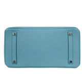 エルメス HERMES バーキン35 T刻印　(2015年製) ブルーアトール　シルバー金具 ヴォーエプソン レディース ハンドバッグ