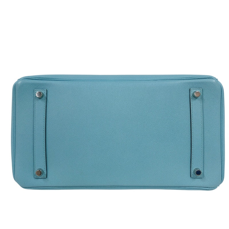 エルメス HERMES バーキン35 T刻印　(2015年製) ブルーアトール　シルバー金具 ヴォーエプソン レディース ハンドバッグ