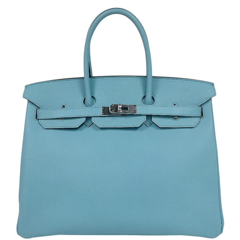 エルメス HERMES バーキン35 T刻印　(2015年製) ブルーアトール　シルバー金具 ヴォーエプソン レディース ハンドバッグ