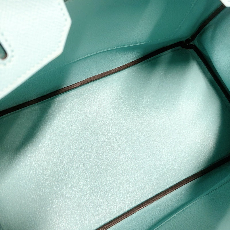 エルメス HERMES バーキン35 T刻印　(2015年製) ブルーアトール　シルバー金具 ヴォーエプソン レディース ハンドバッグ