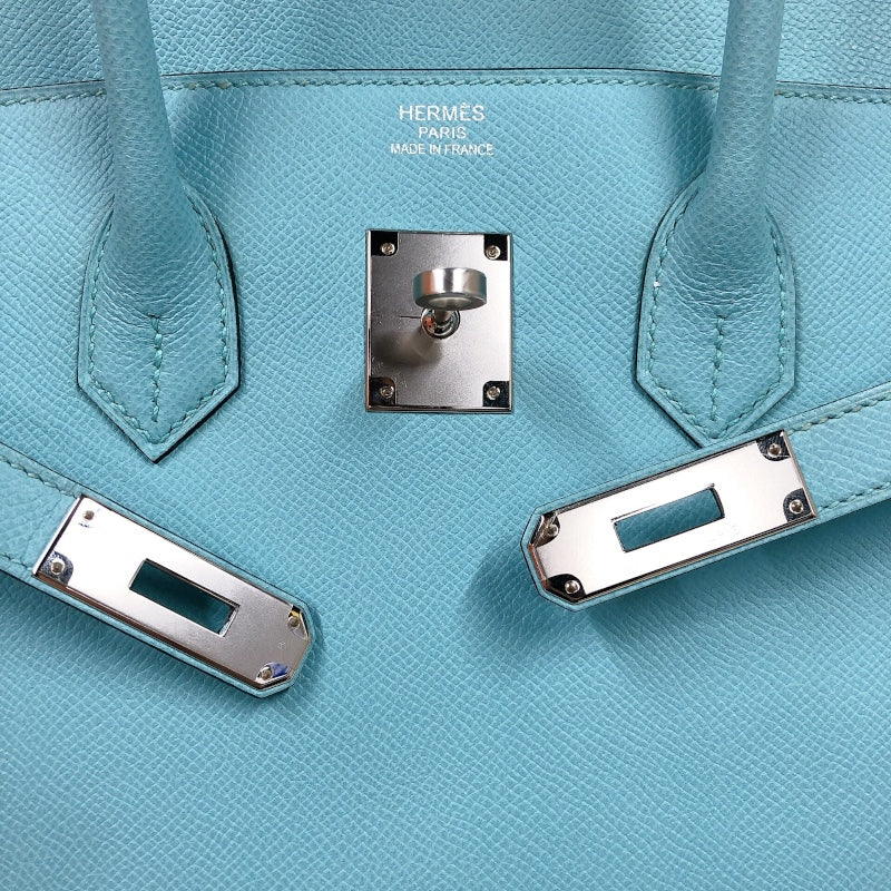 エルメス HERMES バーキン35 T刻印　(2015年製) ブルーアトール　シルバー金具 ヴォーエプソン レディース ハンドバッグ