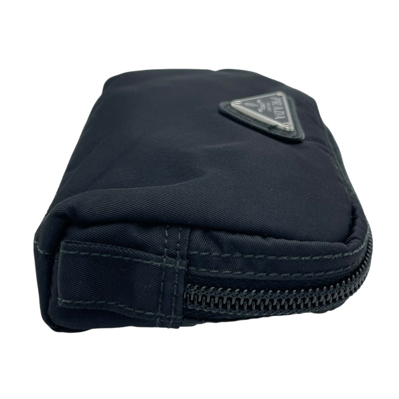 プラダ PRADA トライアングルロゴポーチ ブラック ナイロン ユニセックス ポーチ