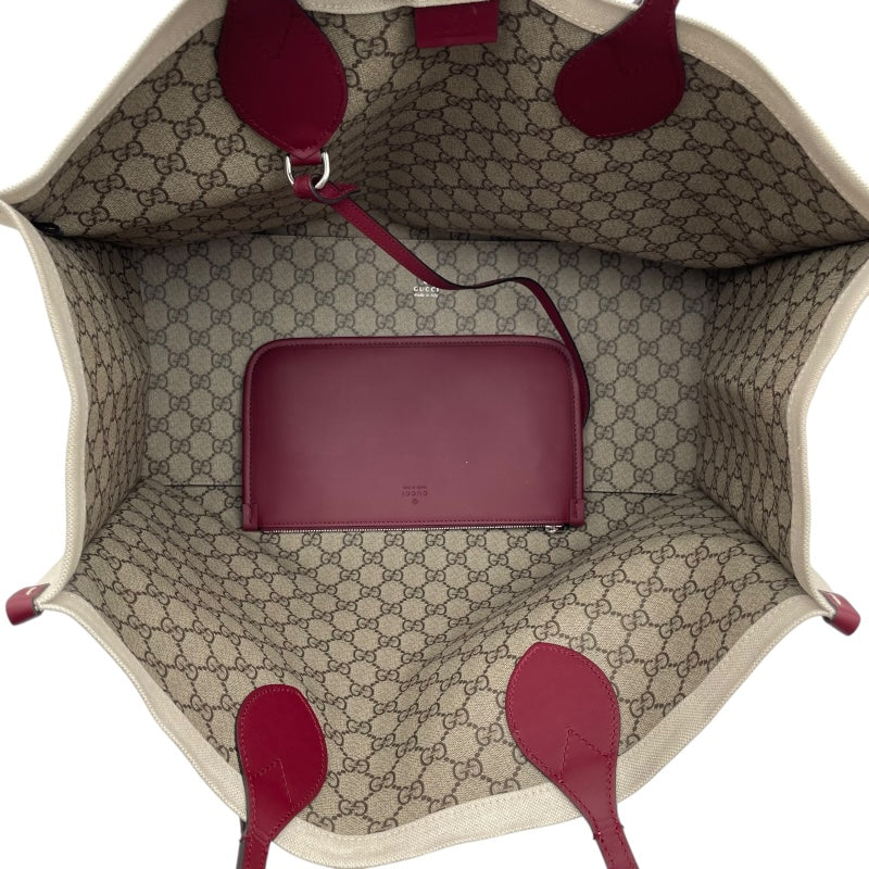 グッチ GUCCI GUCCIプリントラージトート 772177 ベージュ キャンバス/レザー ユニセックス トートバッグ