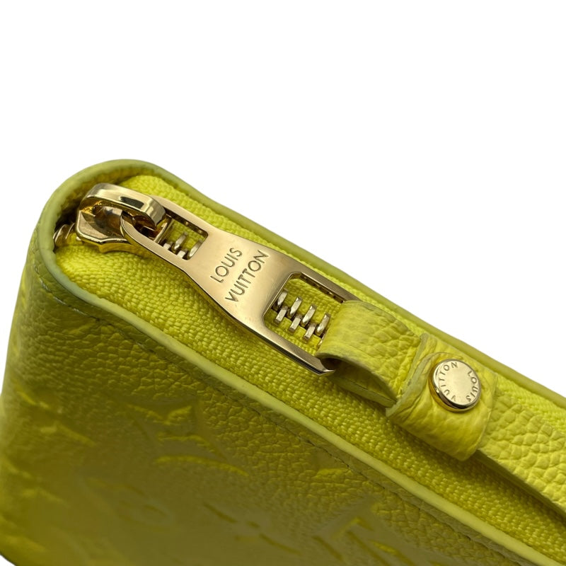 ルイ・ヴィトン LOUIS VUITTON ジッピー・ウォレット M25699 イエロー モノグラム・アンプラント レディース 長財布