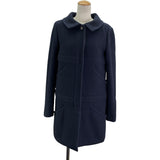 シャネル CHANEL ウールステンカラーコート P44589 ネイビー ウール レディース ステンカラーコート