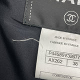 シャネル CHANEL ウールステンカラーコート P44589 ネイビー ウール レディース ステンカラーコート