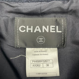 シャネル CHANEL ウールステンカラーコート P44589 ネイビー ウール レディース ステンカラーコート