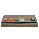 フェンディ FENDI スタッズチェーンウォレット 8M0365 ベージュ系 レザー レディース ウォレットチェーン