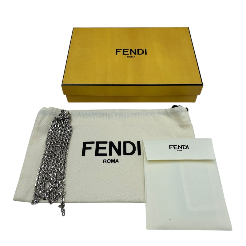 フェンディ FENDI スタッズチェーンウォレット 8M0365 ベージュ系 レザー レディース ウォレットチェーン