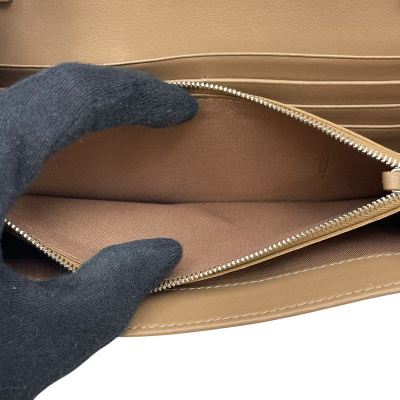 フェンディ FENDI スタッズチェーンウォレット 8M0365 ベージュ系 レザー レディース ウォレットチェーン