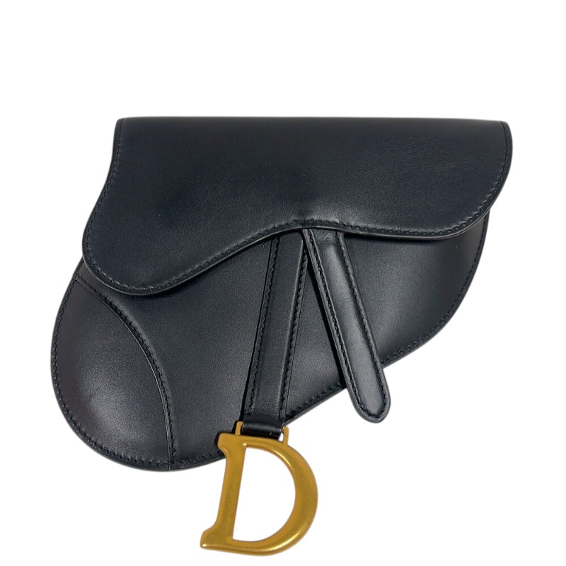 クリスチャン・ディオール Christian Dior サドルラフットボディバッグ S5632CWGH ブラック　ゴールド金具 カーフ レディース ショルダーバッグ