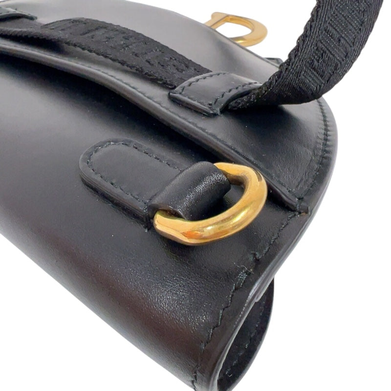 クリスチャン・ディオール Christian Dior サドルラフットボディバッグ S5632CWGH ブラック　ゴールド金具 カーフ レディース ショルダーバッグ