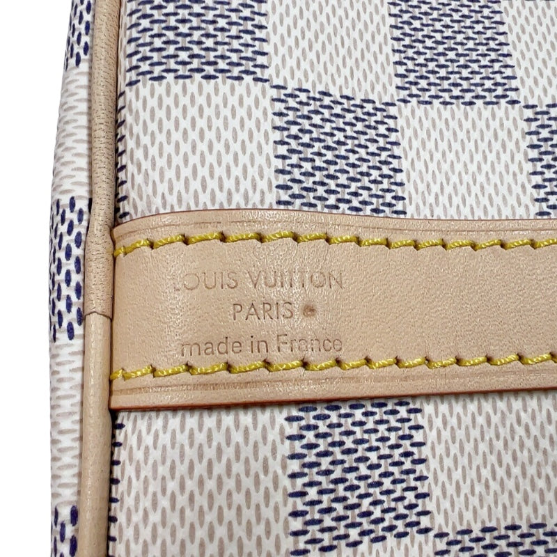 ルイ・ヴィトン LOUIS VUITTON スピーディー・バンドリエール25 N40608 ホワイト　ゴールド金具 ダミエ・アズール ユニセックス ショルダーバッグ