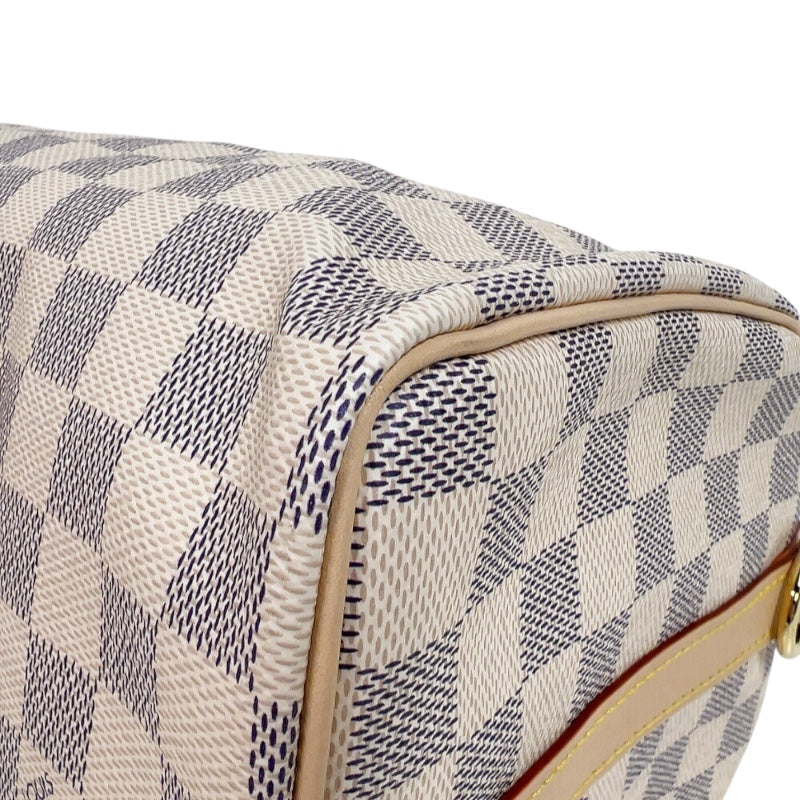 ルイ・ヴィトン LOUIS VUITTON スピーディー・バンドリエール25 N40608 ホワイト　ゴールド金具 ダミエ・アズール ユニセックス ショルダーバッグ