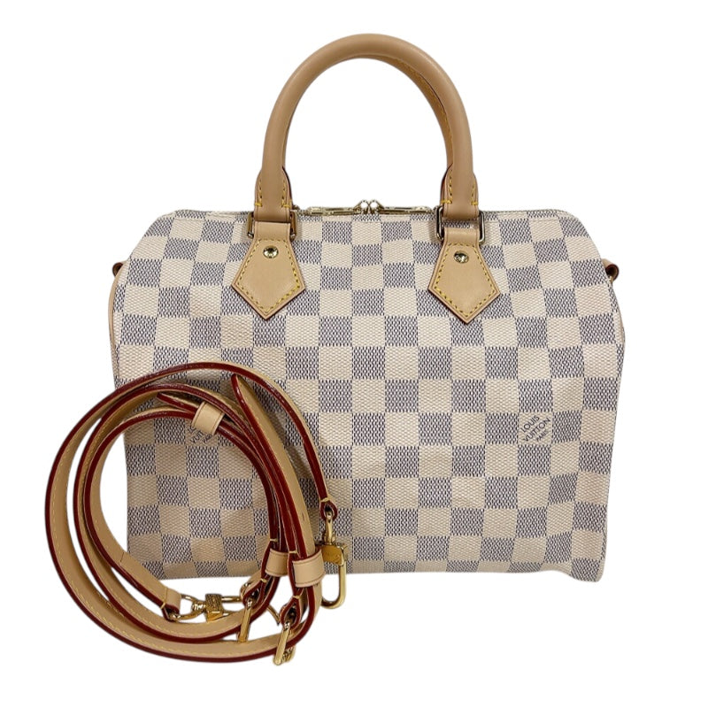 ルイ・ヴィトン LOUIS VUITTON スピーディー・バンドリエール25 N40608 ホワイト　ゴールド金具 ダミエ・アズール ユニセックス ショルダーバッグ