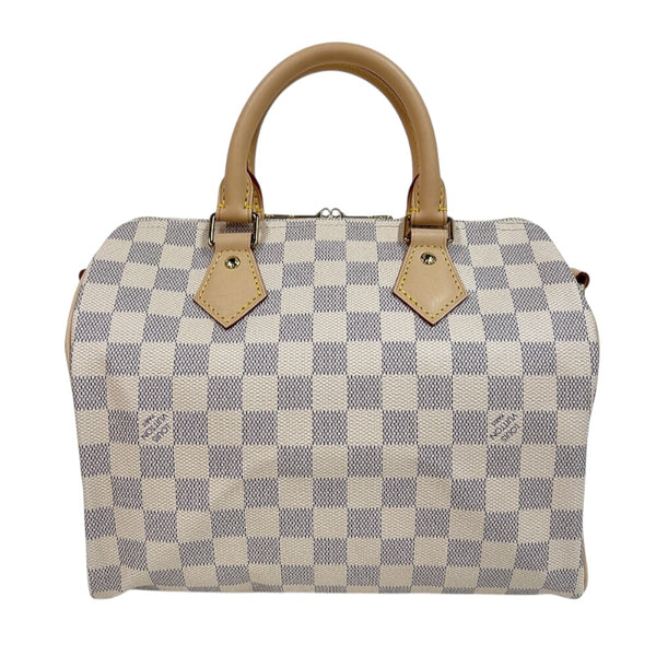 ルイ・ヴィトン LOUIS VUITTON スピーディー・バンドリエール25 N40608 ホワイト　ゴールド金具 ダミエ・アズール ユニセックス ショルダーバッグ