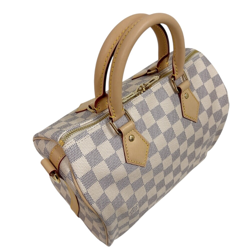 ルイ・ヴィトン LOUIS VUITTON スピーディー・バンドリエール25 N40608 ホワイト　ゴールド金具 ダミエ・アズール ユニセックス ショルダーバッグ