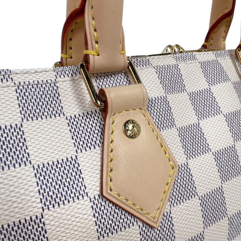 ルイ・ヴィトン LOUIS VUITTON スピーディー・バンドリエール25 N40608 ホワイト　ゴールド金具 ダミエ・アズール ユニセックス ショルダーバッグ