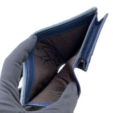 グッチ GUCCI GGマーモント　コンパクトウォレット 466492 ブルー　ゴールド金具 デニム/レザー ユニセックス 二つ折り財布