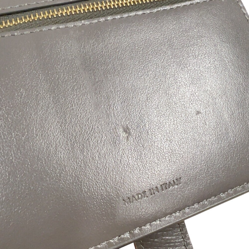 セリーヌ CELINE ミディアムストラップウォレット 10B643 グレー/ピンク グレインカーフ レディース 二つ折り財布