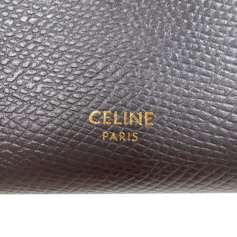 セリーヌ CELINE ミディアムストラップウォレット 10B643 グレー/ピンク グレインカーフ レディース 二つ折り財布