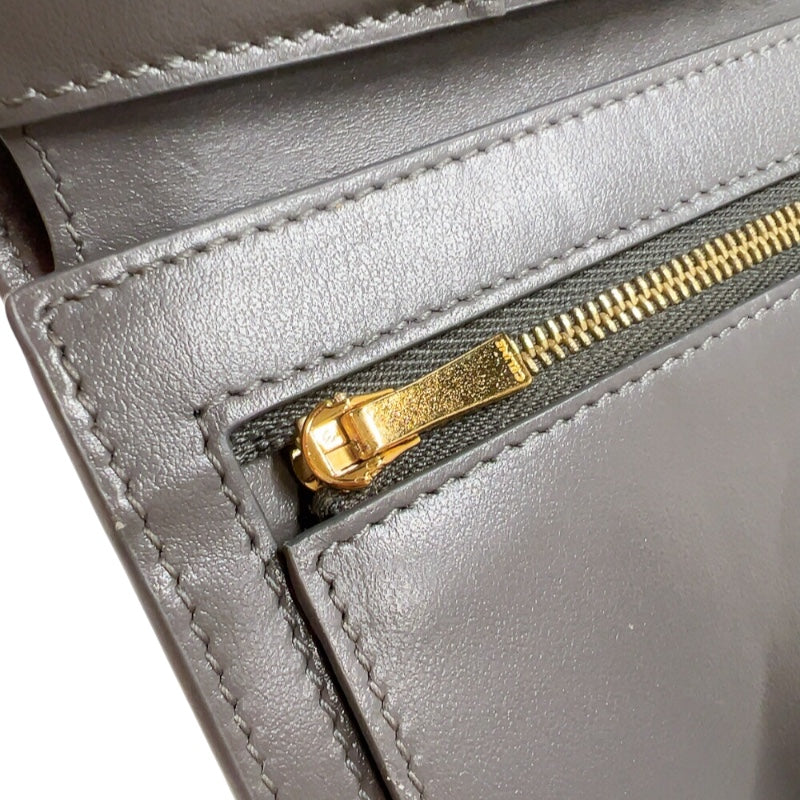 セリーヌ CELINE ミディアムストラップウォレット 10B643 グレー/ピンク グレインカーフ レディース 二つ折り財布