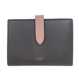 セリーヌ CELINE ミディアムストラップウォレット 10B643 グレー/ピンク グレインカーフ レディース 二つ折り財布