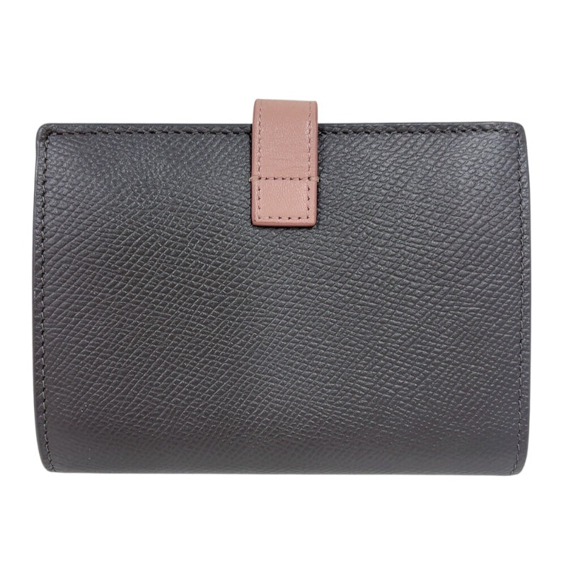 セリーヌ CELINE ミディアムストラップウォレット 10B643 グレー/ピンク グレインカーフ レディース 二つ折り財布