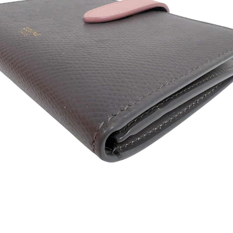 セリーヌ CELINE ミディアムストラップウォレット 10B643 グレー/ピンク グレインカーフ レディース 二つ折り財布