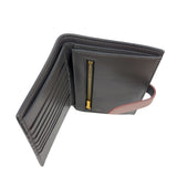 セリーヌ CELINE ミディアムストラップウォレット 10B643 グレー/ピンク グレインカーフ レディース 二つ折り財布