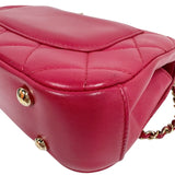 シャネル CHANEL トップハンドルチェーンショルダー ピンク/ゴールド金具 ラムスキン レディース ハンドバッグ