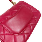 シャネル CHANEL トップハンドルチェーンショルダー ピンク/ゴールド金具 ラムスキン レディース ハンドバッグ